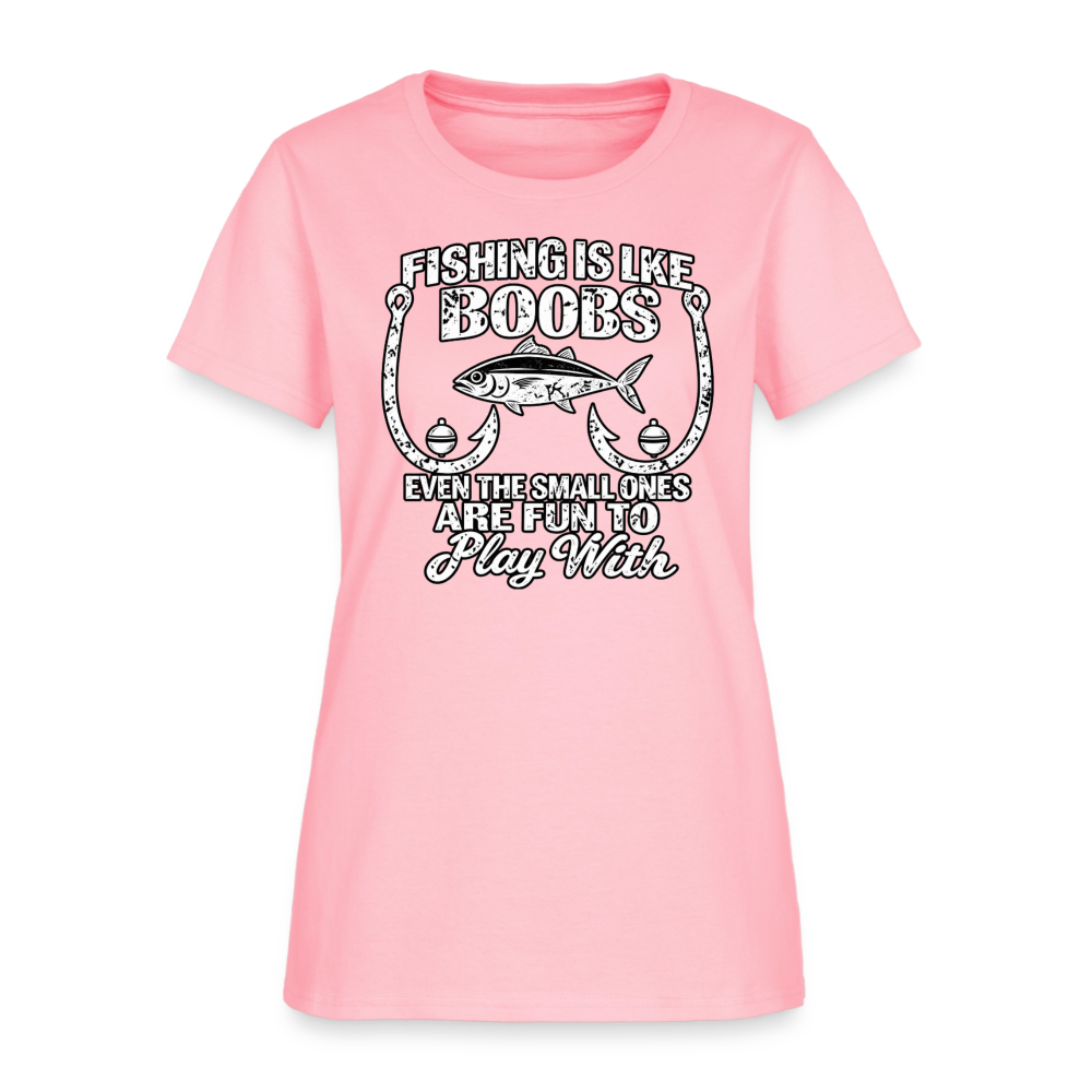 Fishing Is Like Boobs – Funny Women’s Fishing T-Shirt Color: Navy