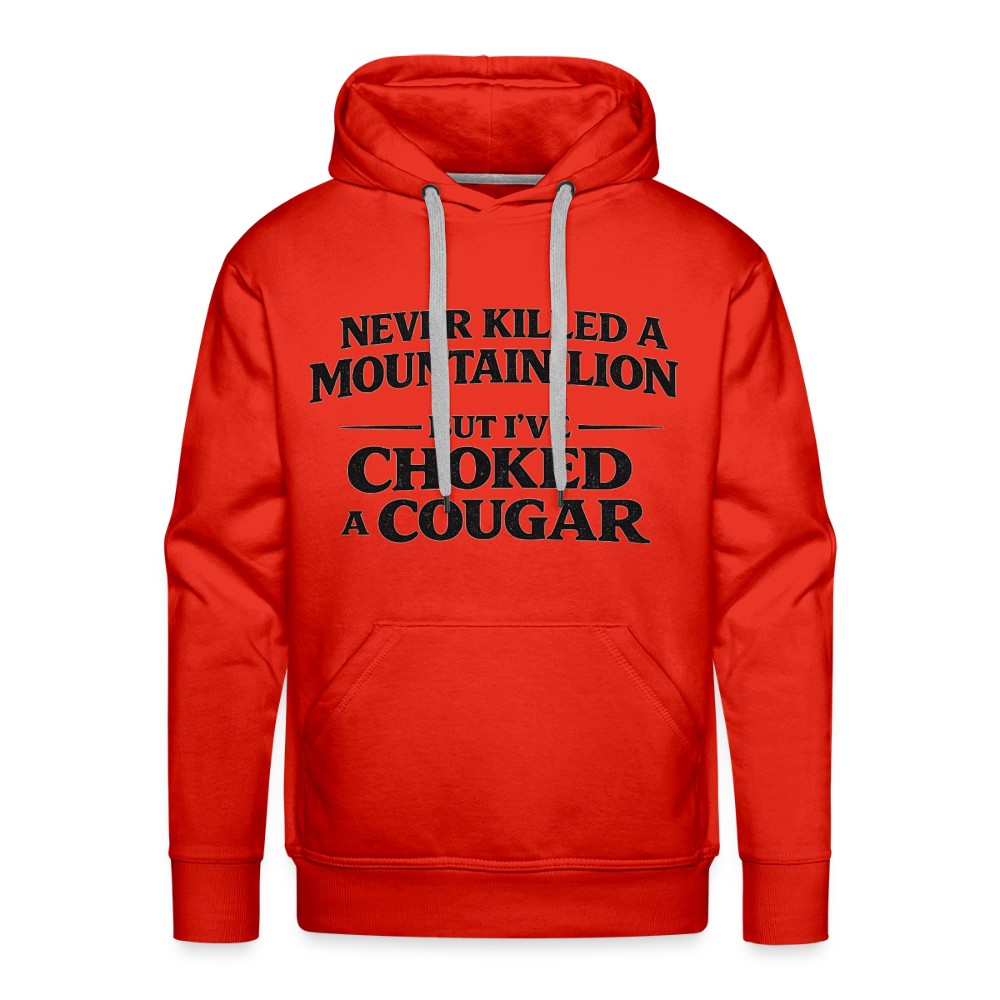 Choked a Cougar Funny Adult Humor Hoodie - red
