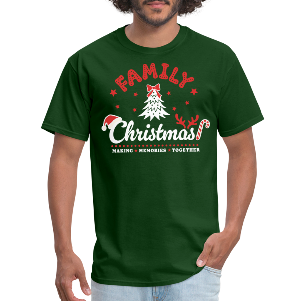Family Christmas Making Memories Together T-Shirt - forest green