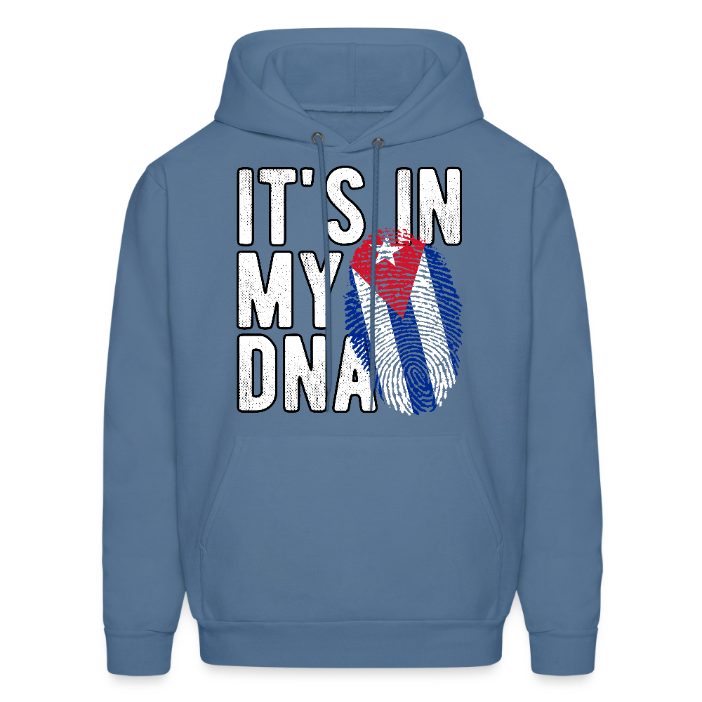 Cuban DNA Hoodie – Fingerprint Flag Design - denim blue