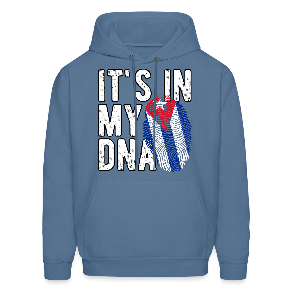 Cuban DNA Hoodie – Fingerprint Flag Design Color: denim blue