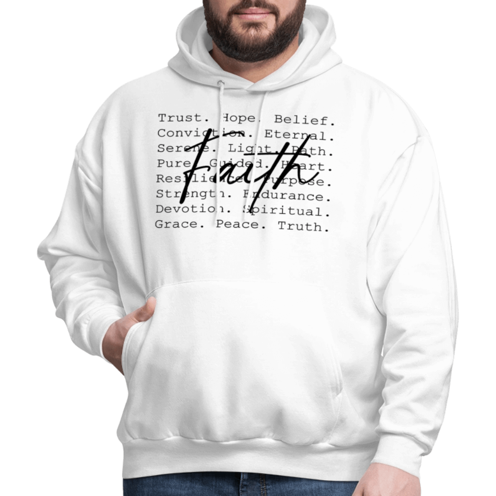 Faith Word Art Inspirational Hoodie - white