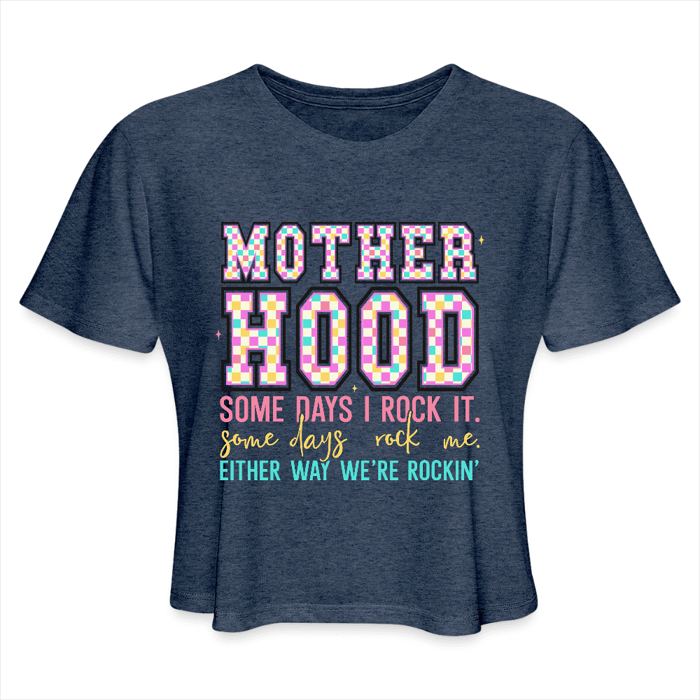 Women's Cropped Top T-Shirt - heather navy