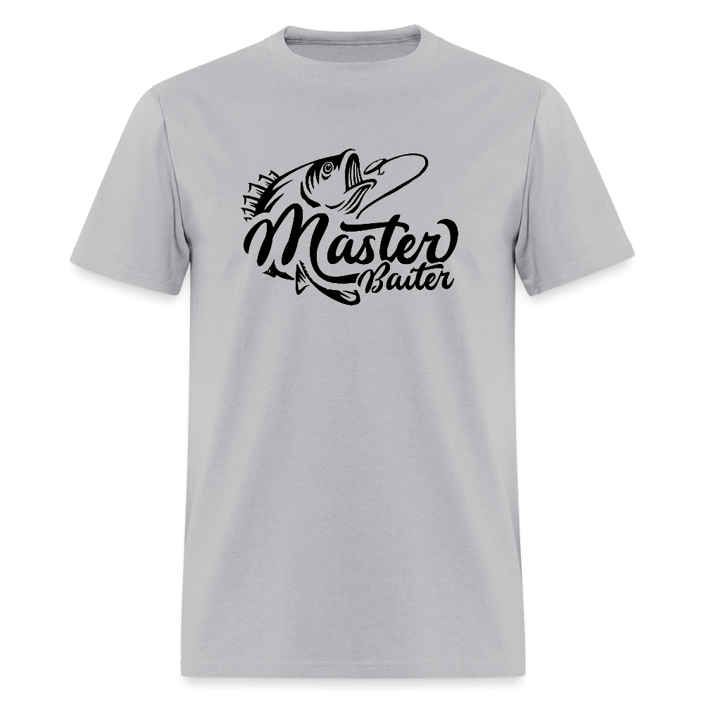 Master Baiter Funny Fishing T-Shirt with Hook & Fish - gravel