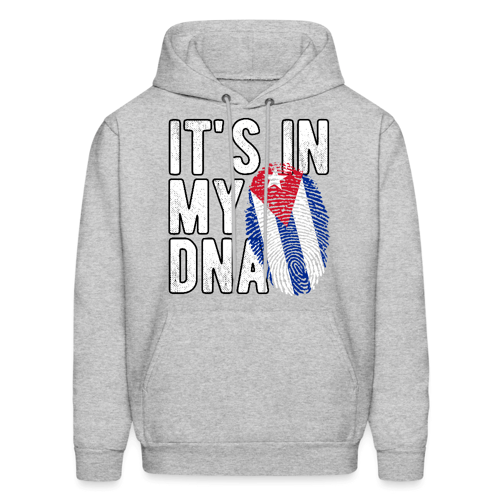 Cuban DNA Hoodie – Fingerprint Flag Design Color: heather gray
