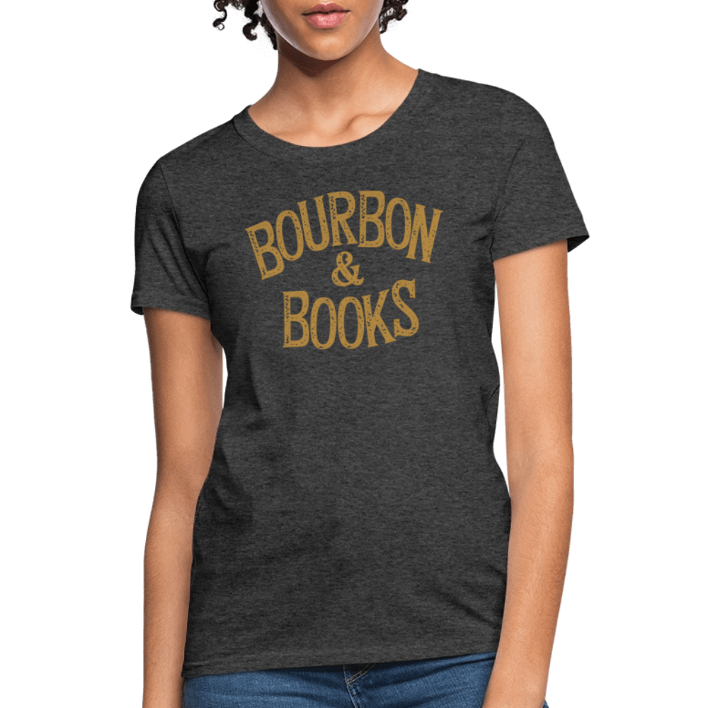 Bourbon & Books Women's Contoured T-Shirt - heather black