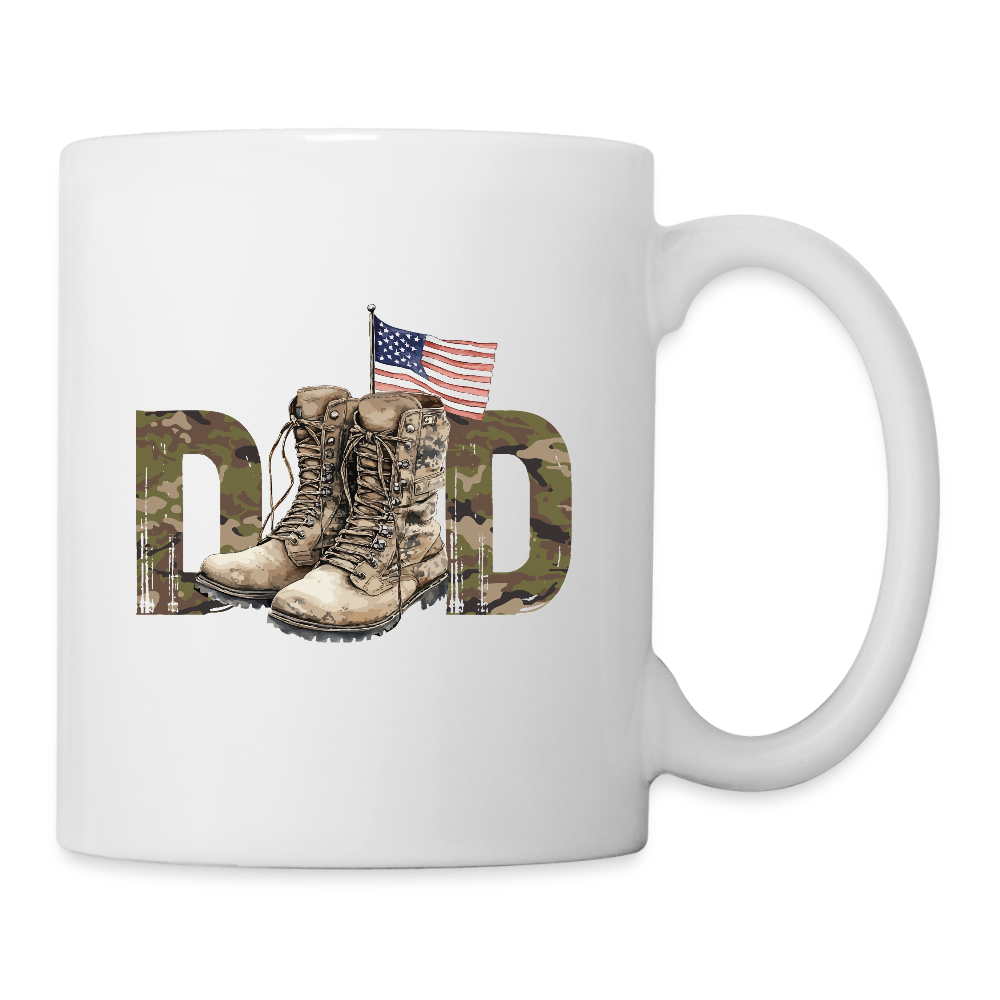 Military Dad Coffee Mug – Patriotic Gift for Veteran Dads - white
