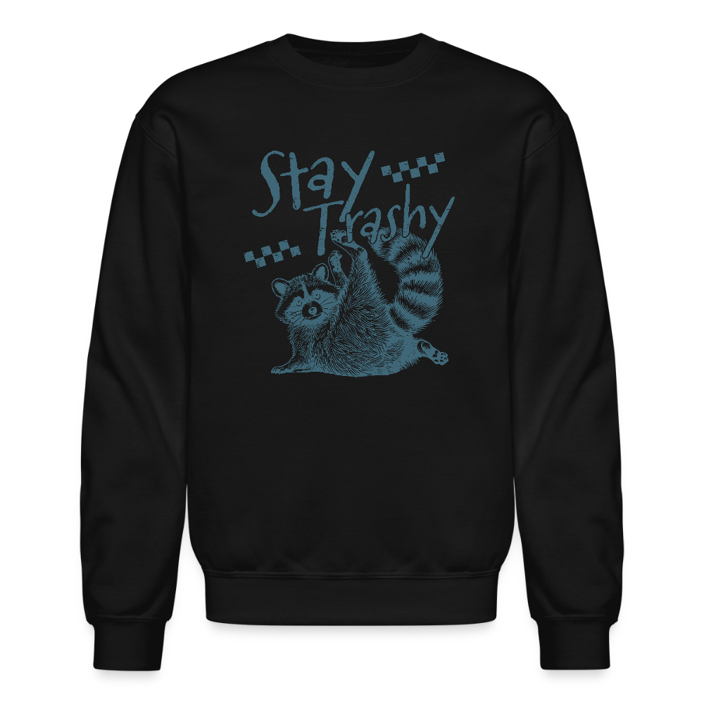 Stay Trashy (Feral Raccoon) Sweatshirt - black