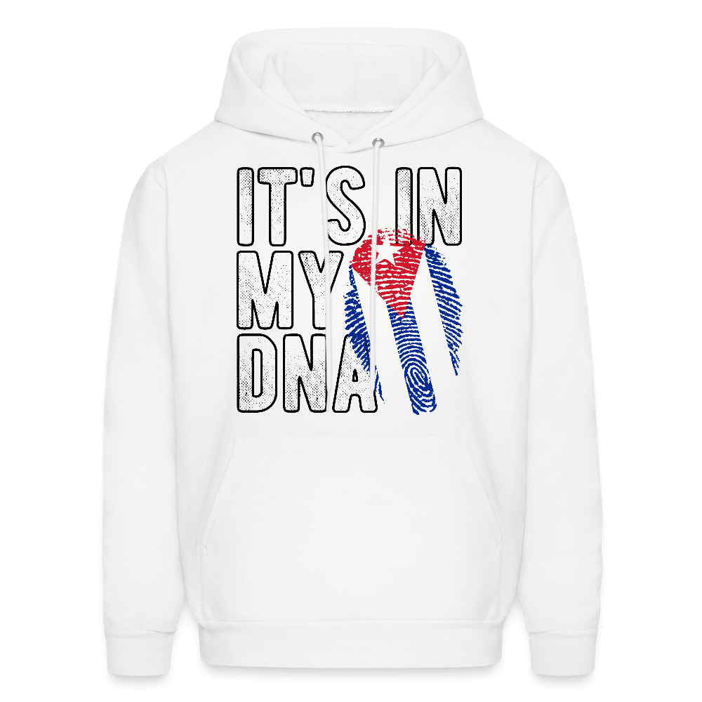 Cuban DNA Hoodie – Fingerprint Flag Design Color: white
