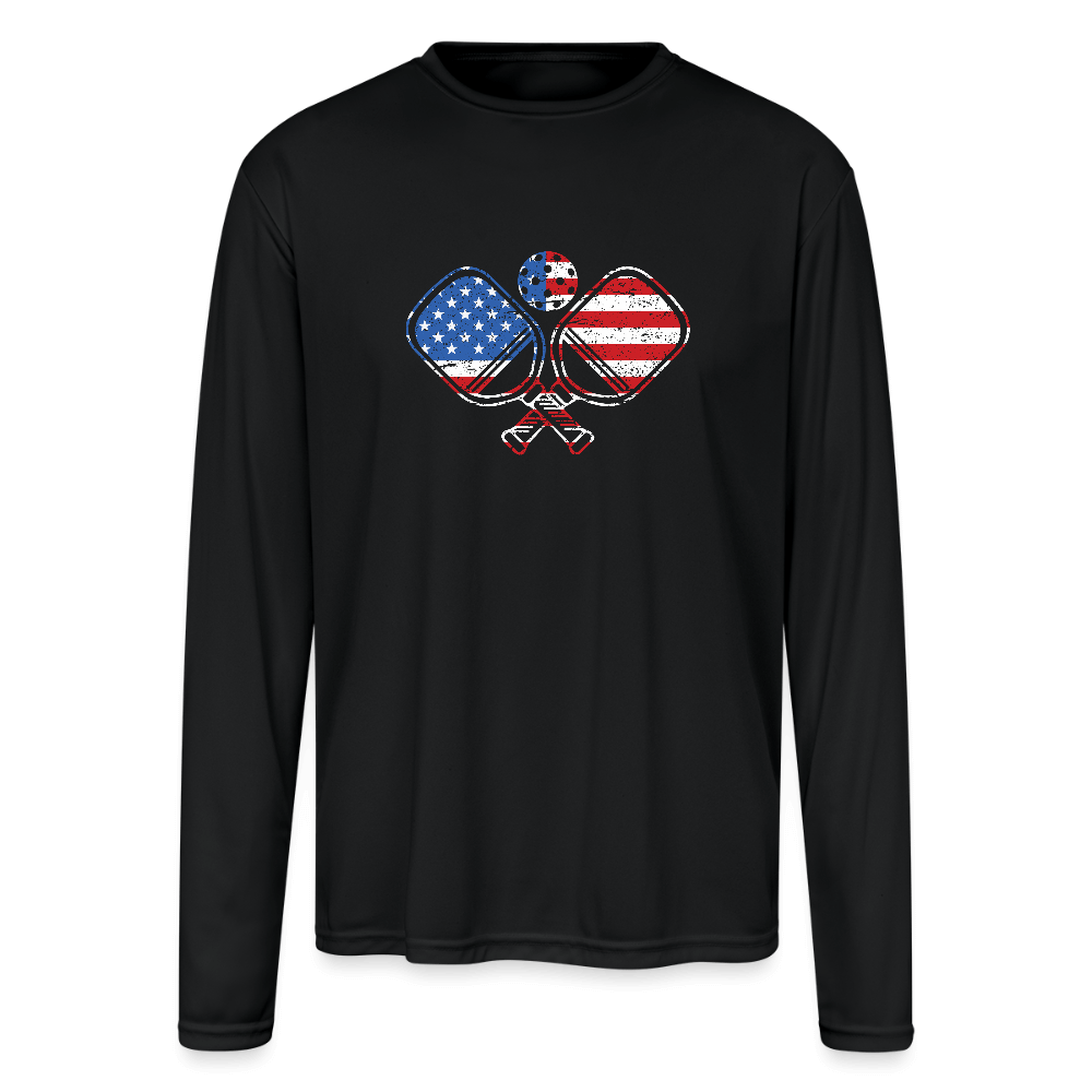 Men's Moisture Wicking Performance Long Sleeve T-Shirt - black