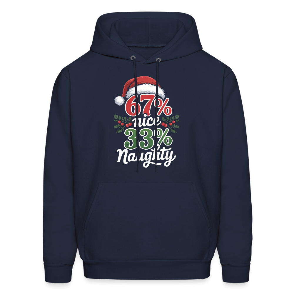 Six Seven 67% Nice 33% Naughty (Christmas) Hoodie Color: navy