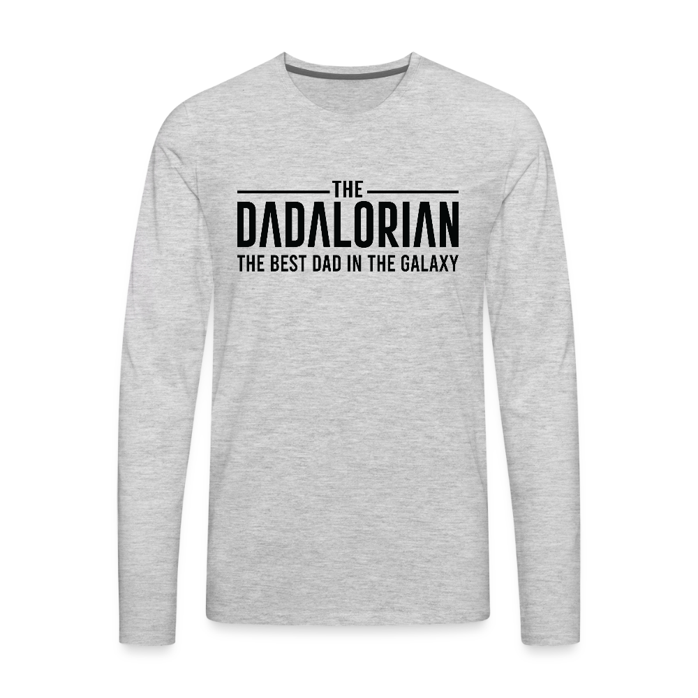 The Dadalorian The Best Dad in the Galaxy Men's Premium Long Sleeve T-Shirt - heather gray