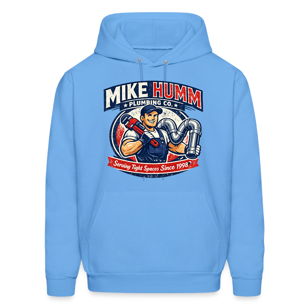 Mike Humm Plumbing Hoodie (Adult Humor) - carolina blue