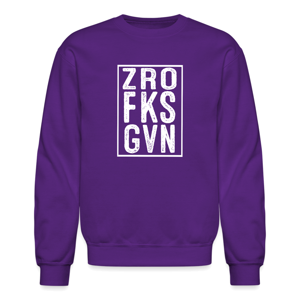 ZRO FKS GVN (Zero Fucks Given) Sweatshirt - purple