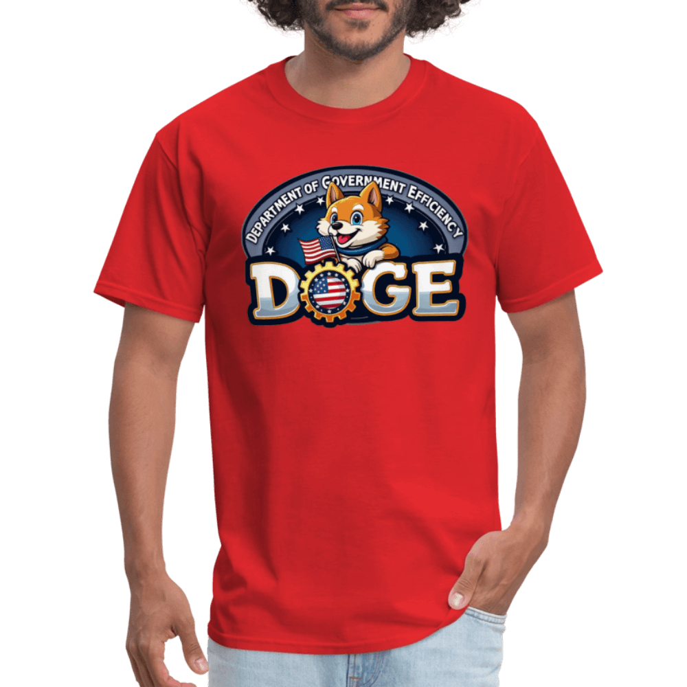 DOGE Logo (Dept of Government Efficiency) T-Shirt Color: white