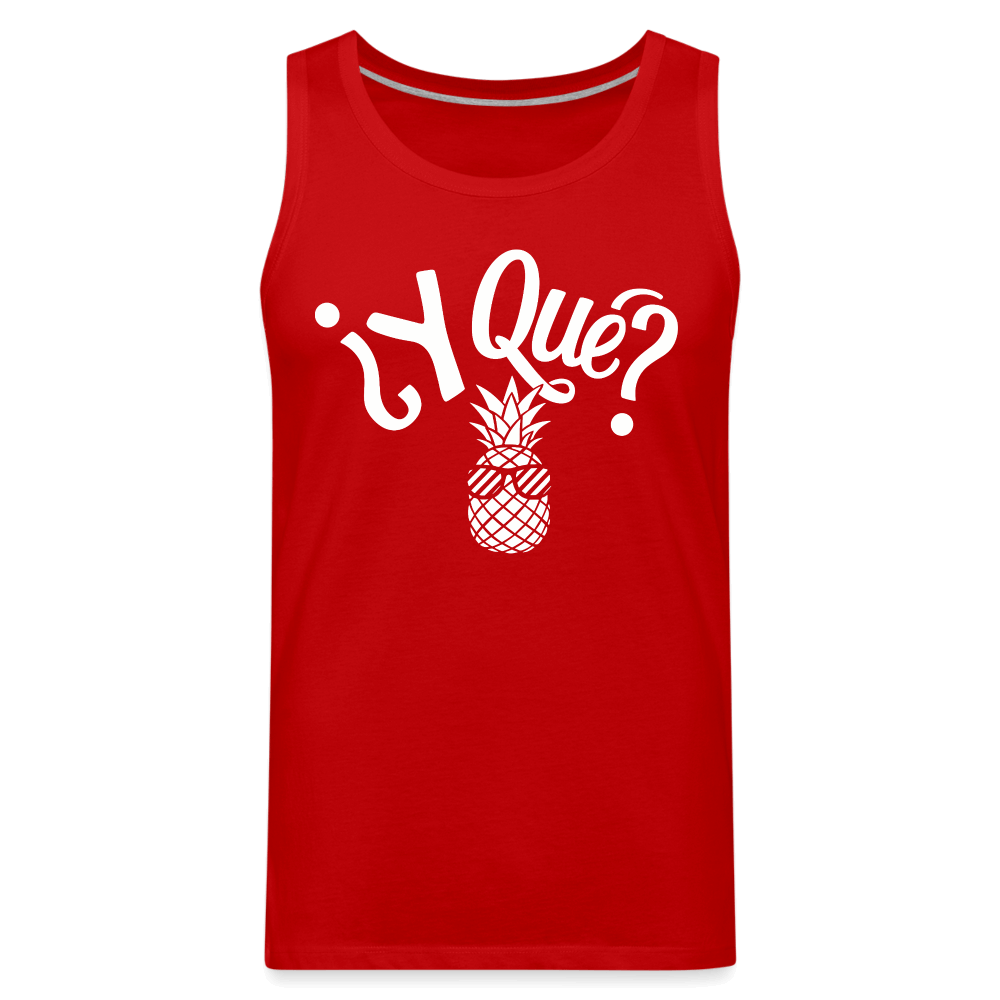 Y Que Piña (Latin Attitude) Men’s Premium Tank Top Color: royal blue