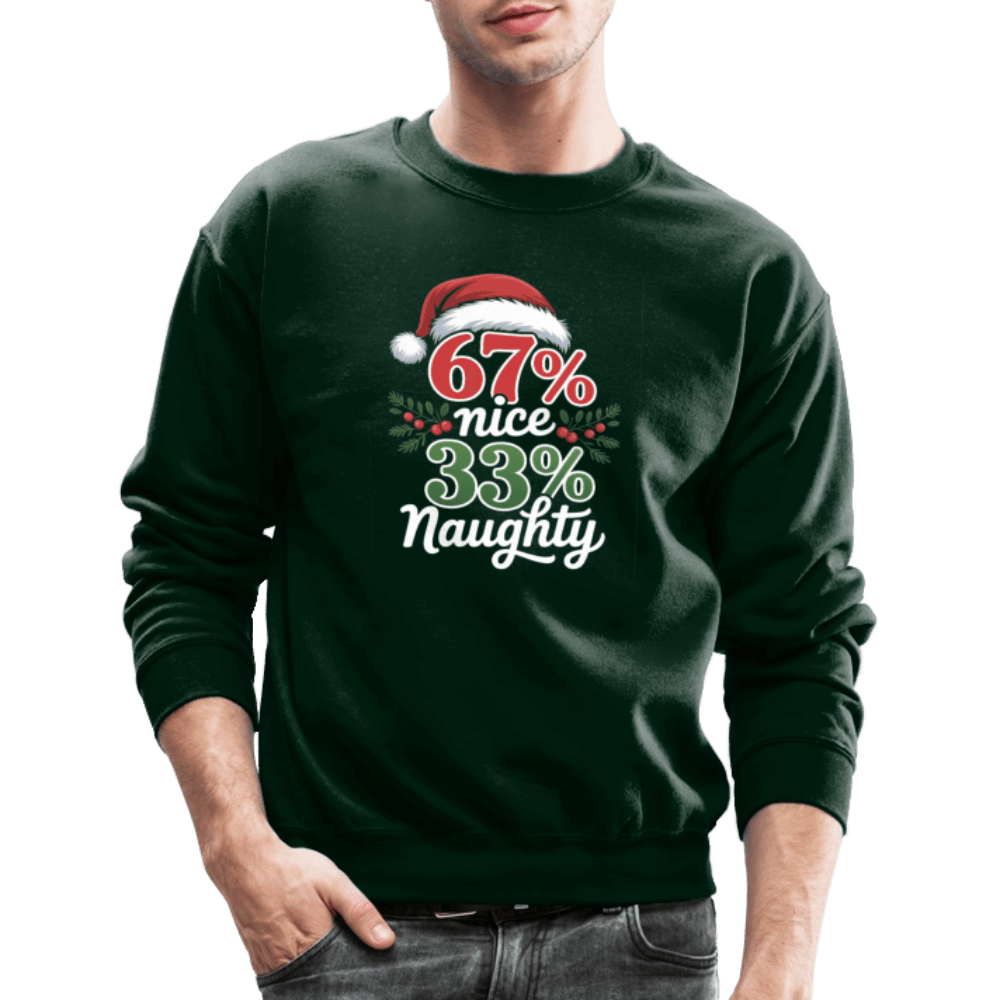 Six Seven 67% Nice 33% Naughty (Christmas) Sweatshirt Color: royal blue