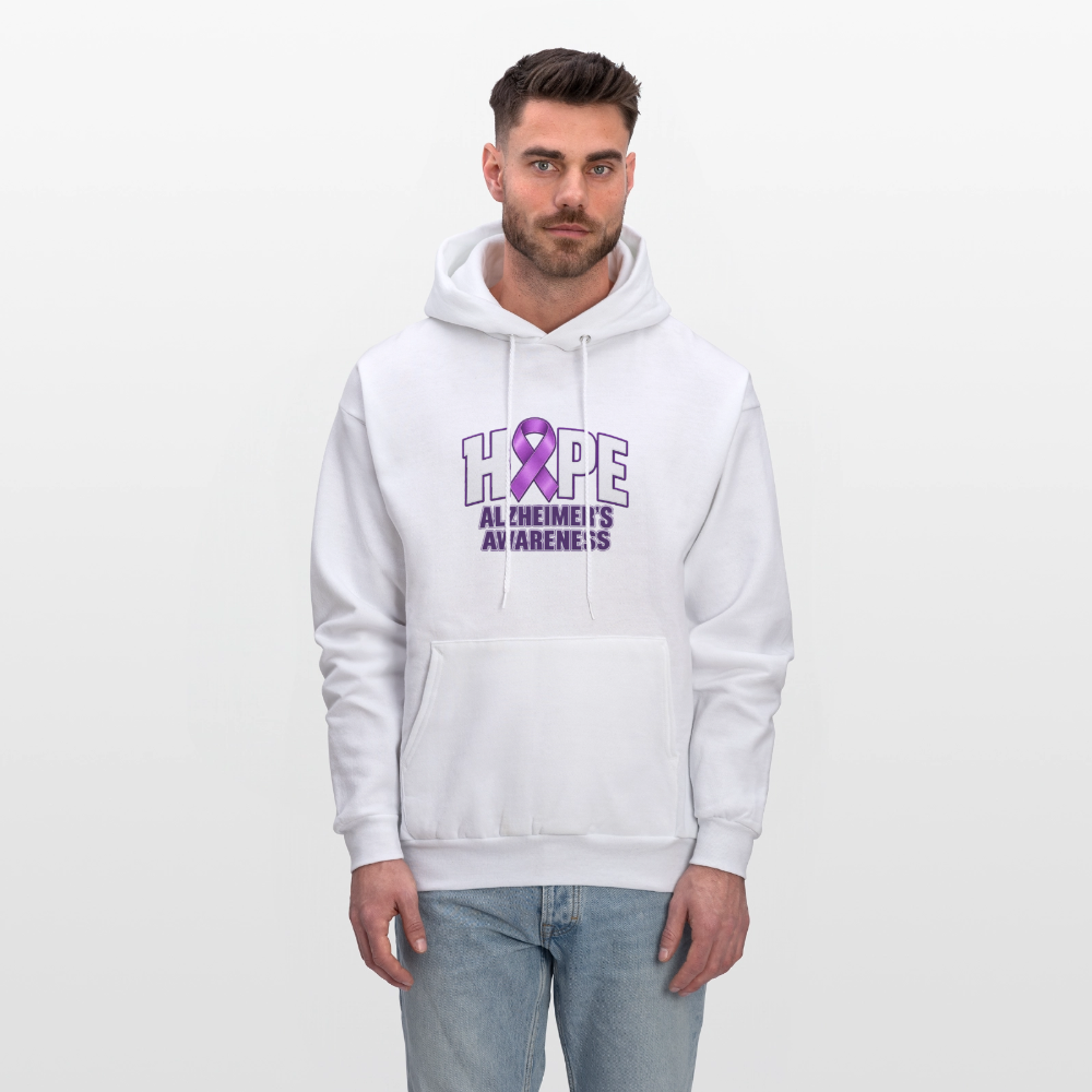 Hope Alzheimer’s Awareness Hoodie – Purple Ribbon Support Hoodie Color: White