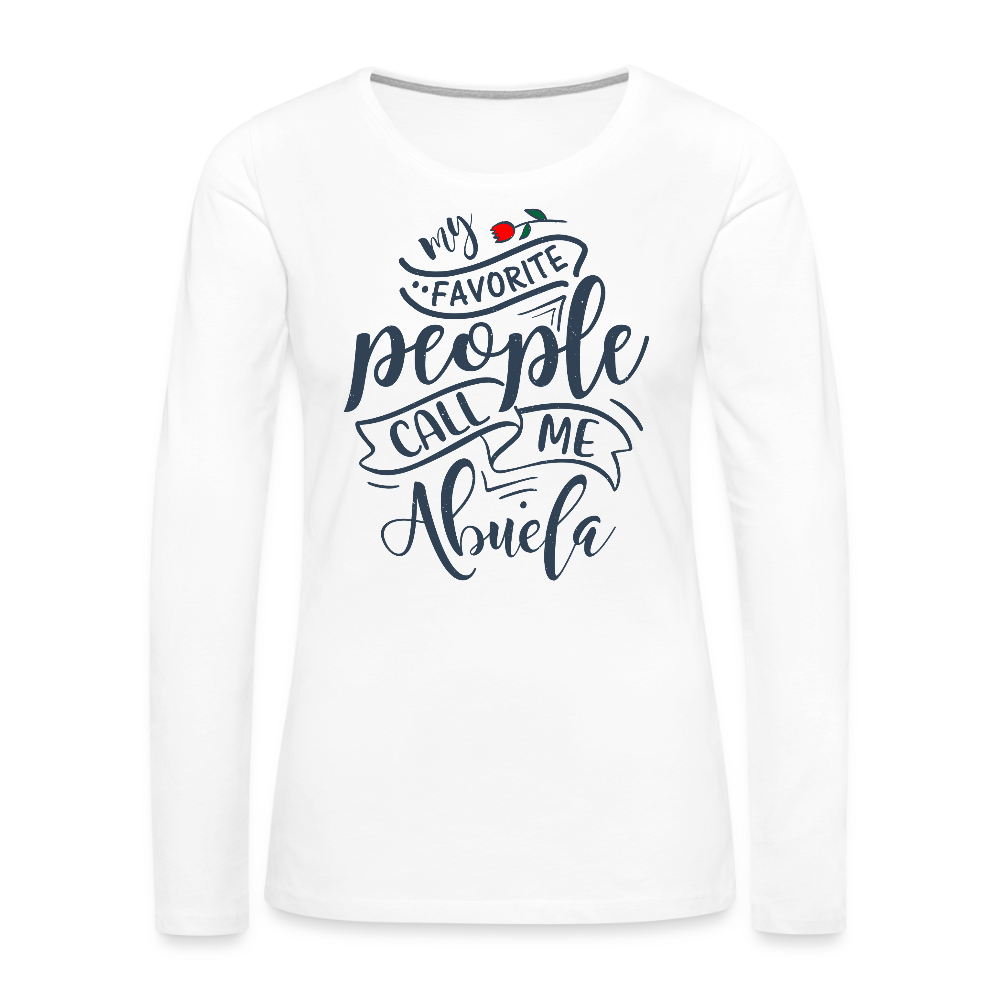 My Favorite People Call Me Abuela Long Sleeve Tee - white