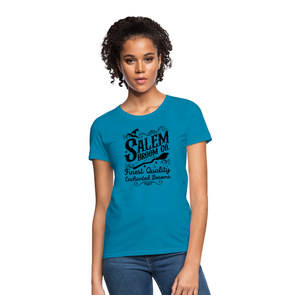 Salem Broom Co. Finest Quality Enchanted Besoms Women's T-Shirt (Halloween) - turquoise