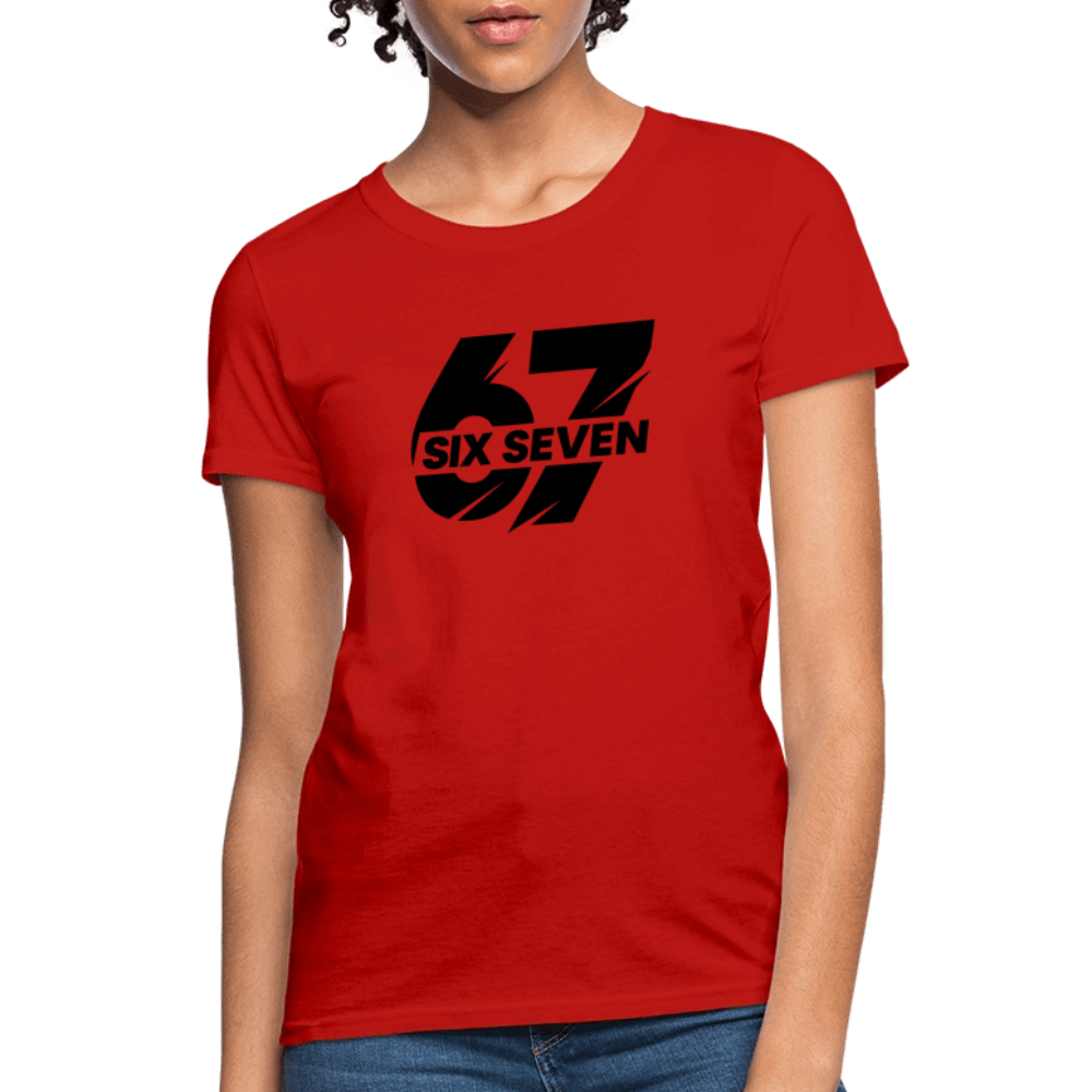 Six Seven 67 Women's T-Shirt Color: red