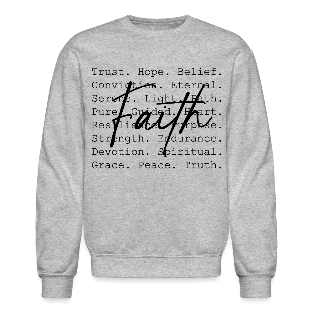 Faith Word Art Inspirational Sweatshirt - heather gray