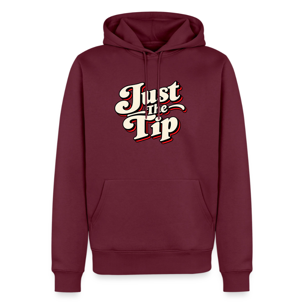 Just the Tip Funny Adult Humor Hoodie Color: Burgundy
