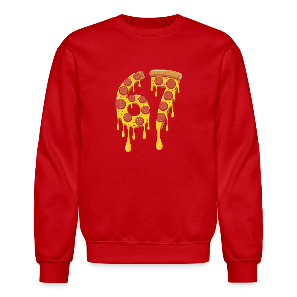 Six Seven 67 Pizza Sweatshirt Color: red