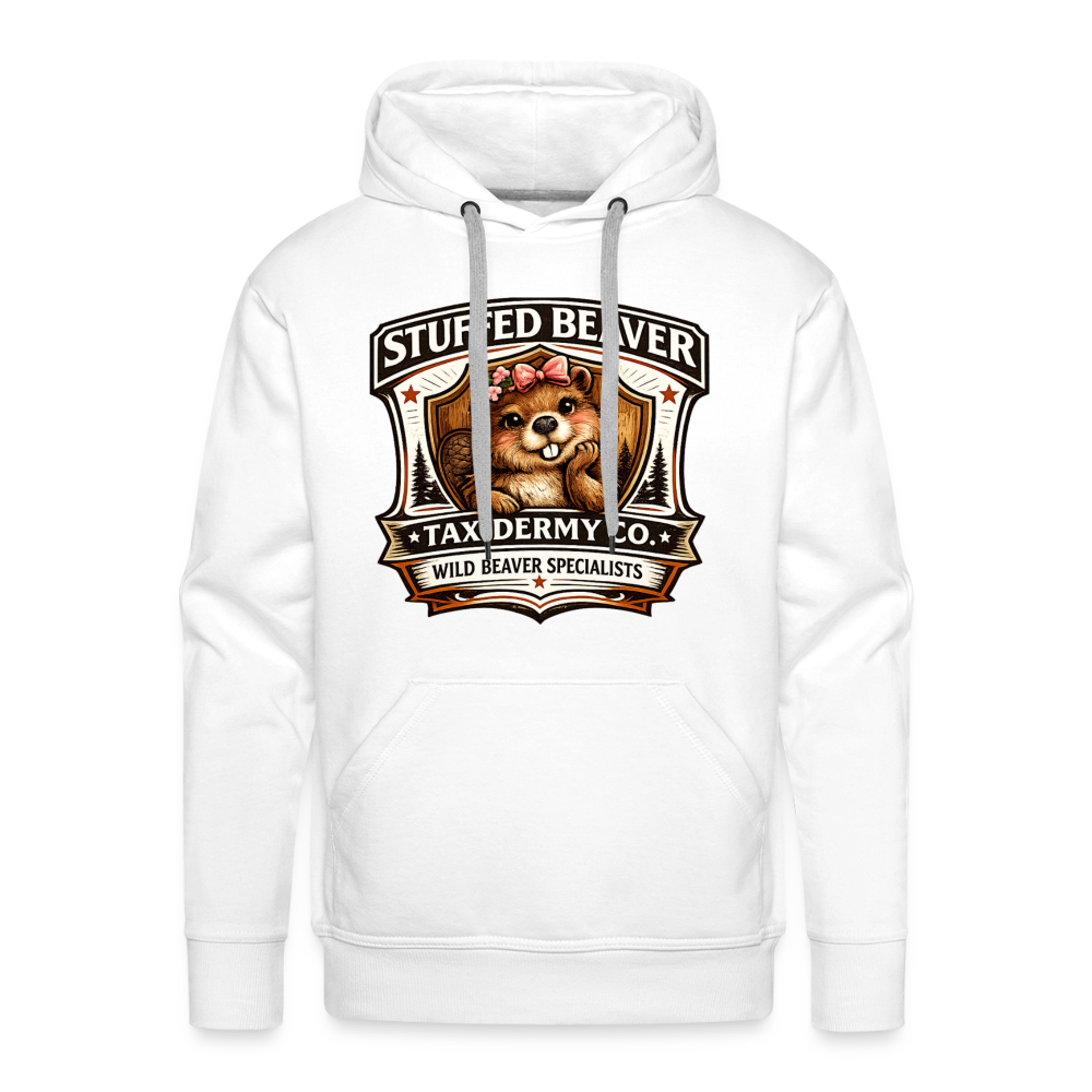Stuffed Beaver Taxidermy Funny Adult Hoodie Color: White