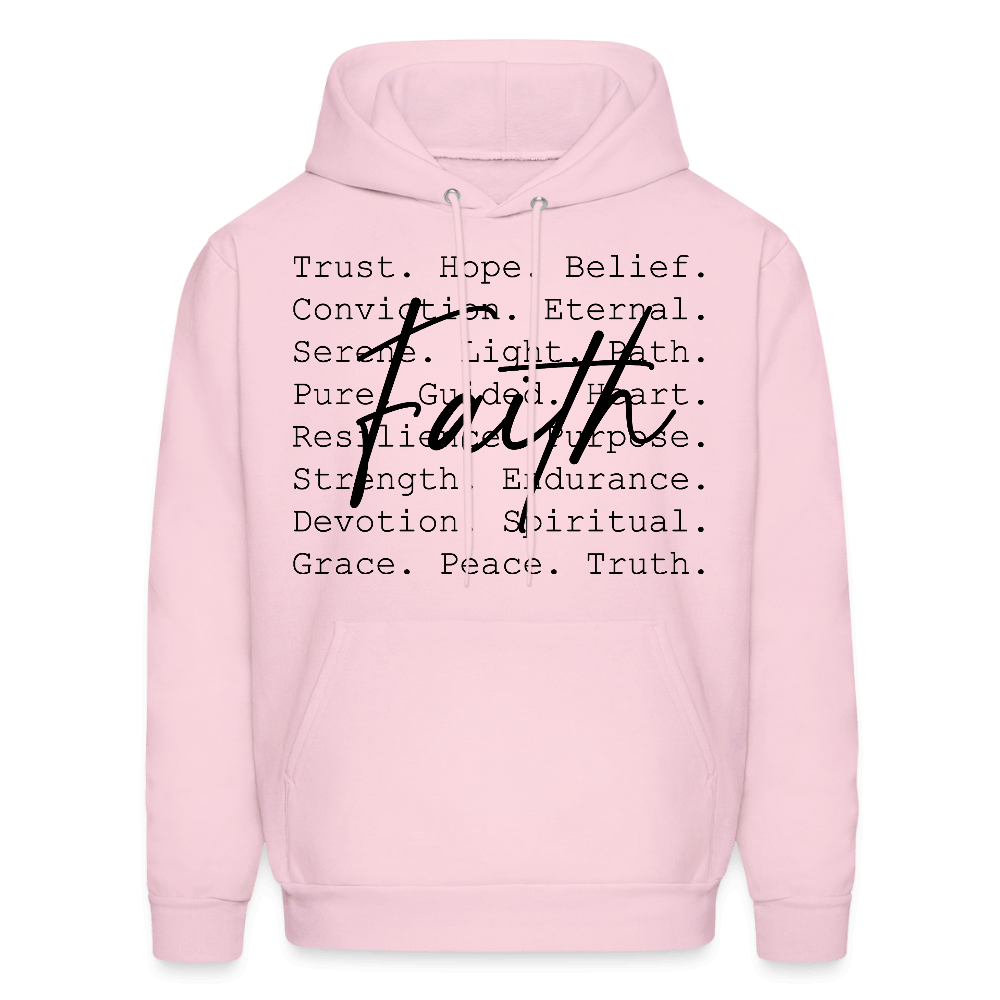 Faith Word Art Inspirational Hoodie - pale pink