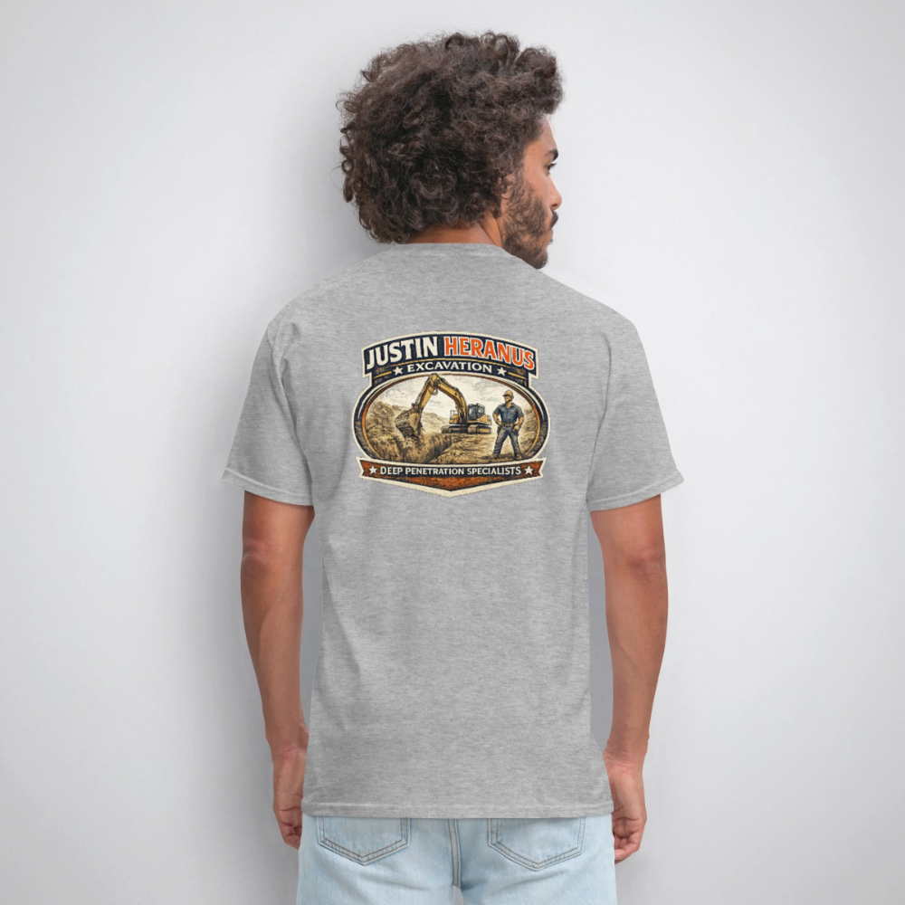 Justin Heranus Drilling Co Double-Sided Funny Humor Tee Color: safari
