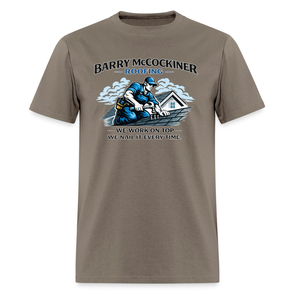 Barry McCockiner Roofing Funny Adult T-Shirt Color: Safari