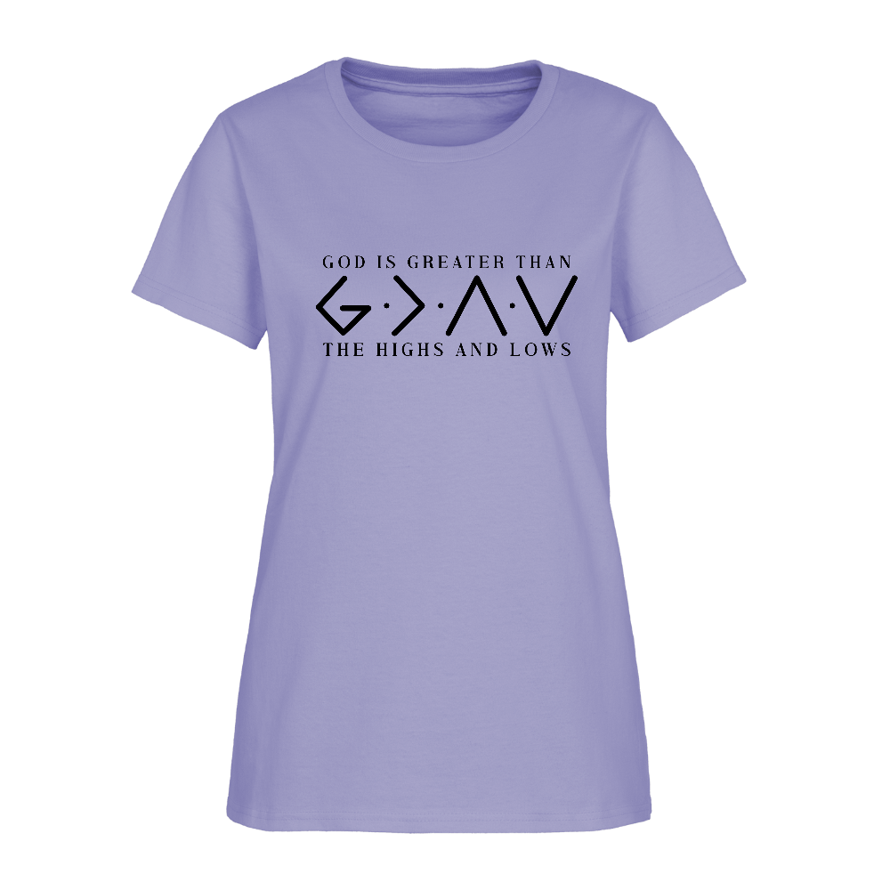 God is Greater Than the High And Lows Women's T-Shirt - lavender