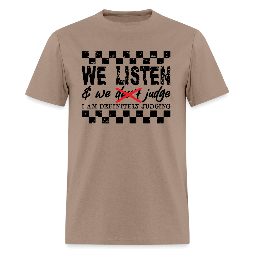 Definitely Judging Funny Sarcastic T-Shirt - brown savana