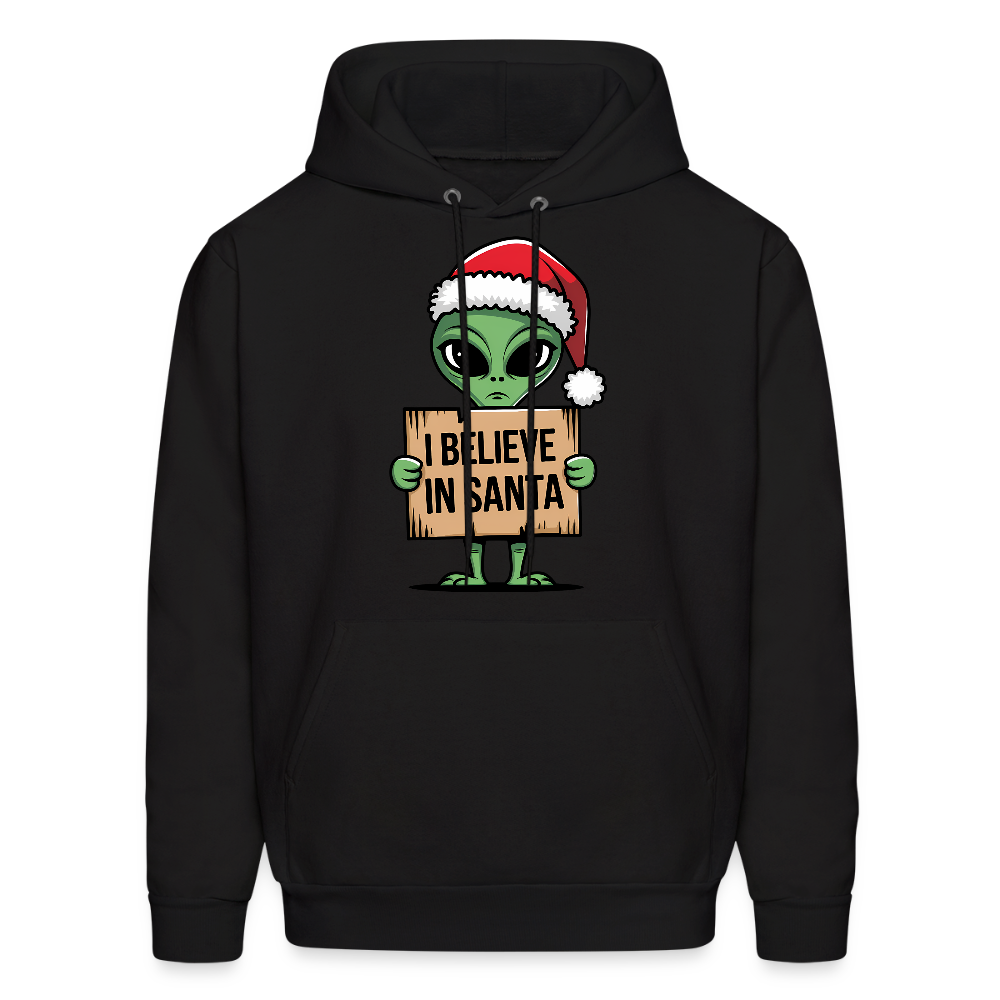 I Believe in Santa Hoodie – Funny Cute Alien Christmas Hoodie Color: black
