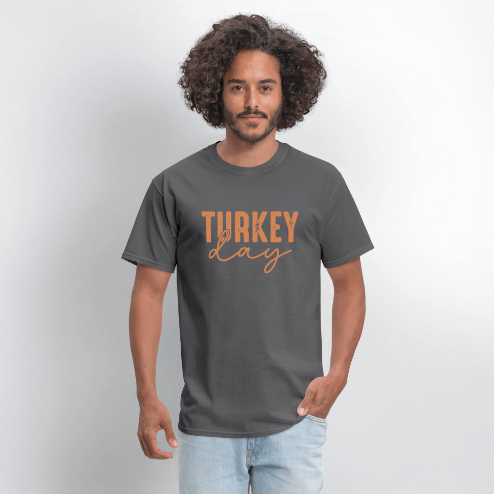 Turkey Day (Thanksgiving) T-Shirt Color: charcoal