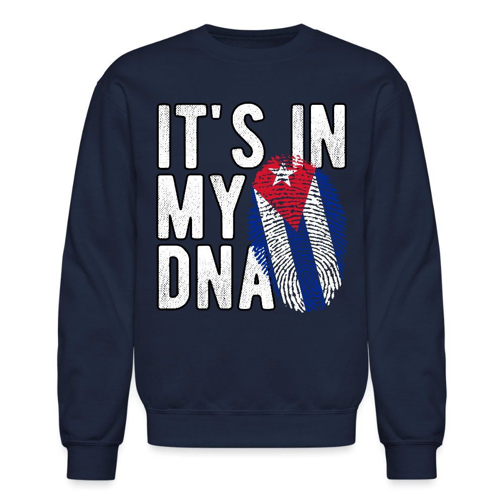 Cuban DNA Sweatshirt – Fingerprint Flag Design Color: navy