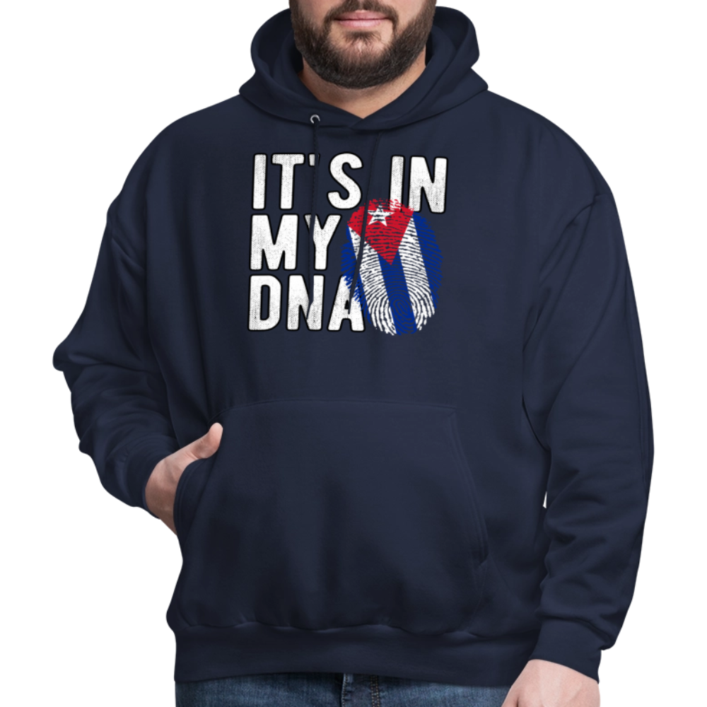 Cuban DNA Hoodie – Fingerprint Flag Design - navy