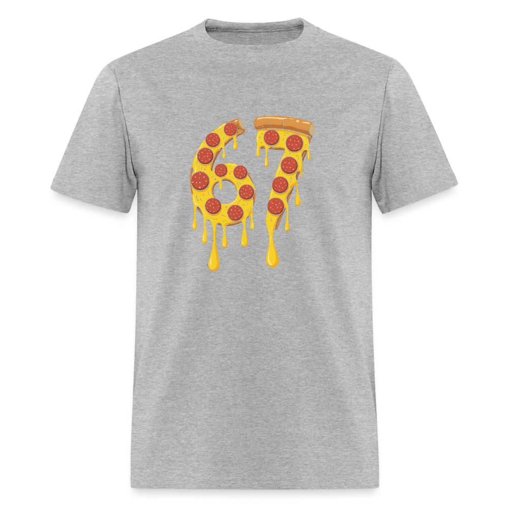 Six Seven 67 Pizza T-Shirt Color: heather gray