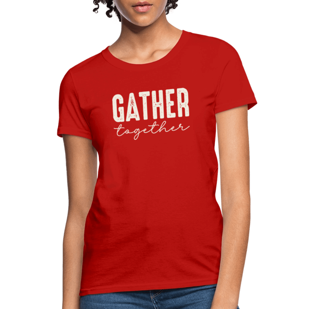 Gather Together (Thanksgiving) Women's T-Shirt Color: pink