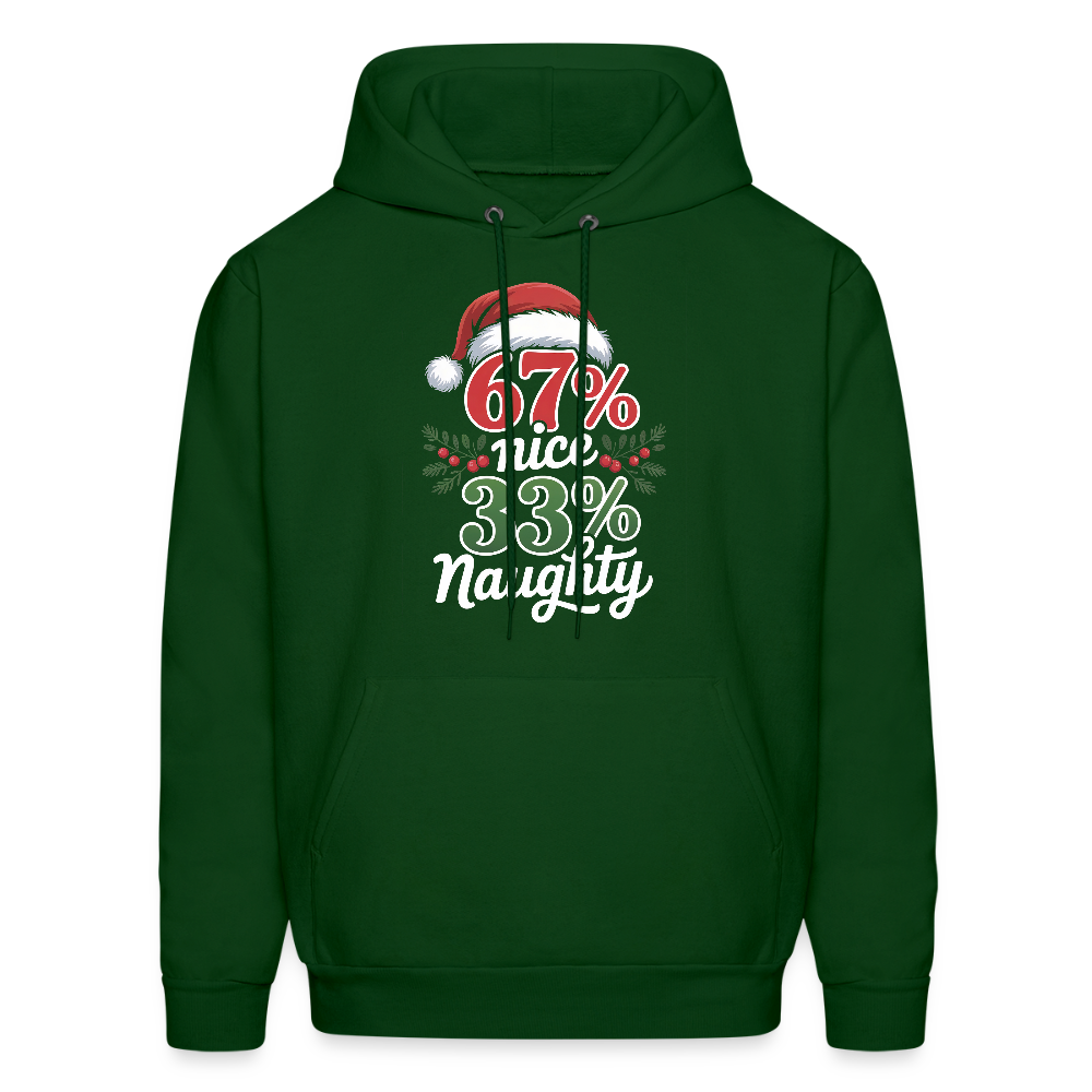 Six Seven 67% Nice 33% Naughty (Christmas) Hoodie - forest green