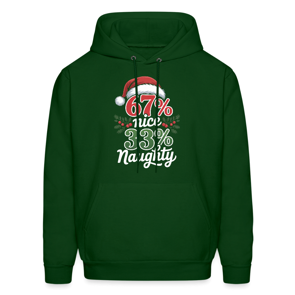 Six Seven 67% Nice 33% Naughty (Christmas) Hoodie Color: forest green