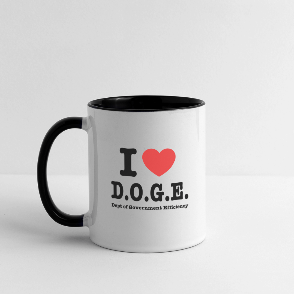 I Heart DOGE (Dept of Government Efficiency) Coffee Mug Color: white/black