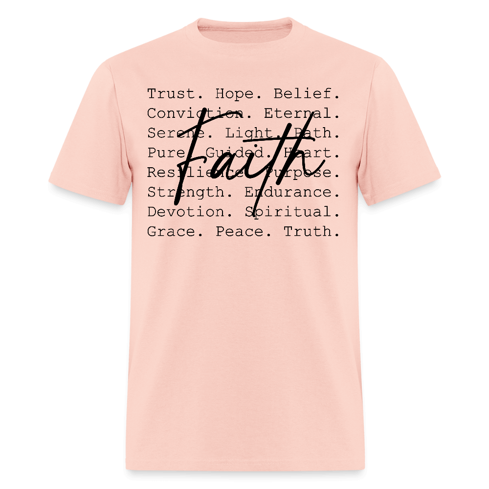 Faith Word Art Inspirational T-Shirt - blush pink