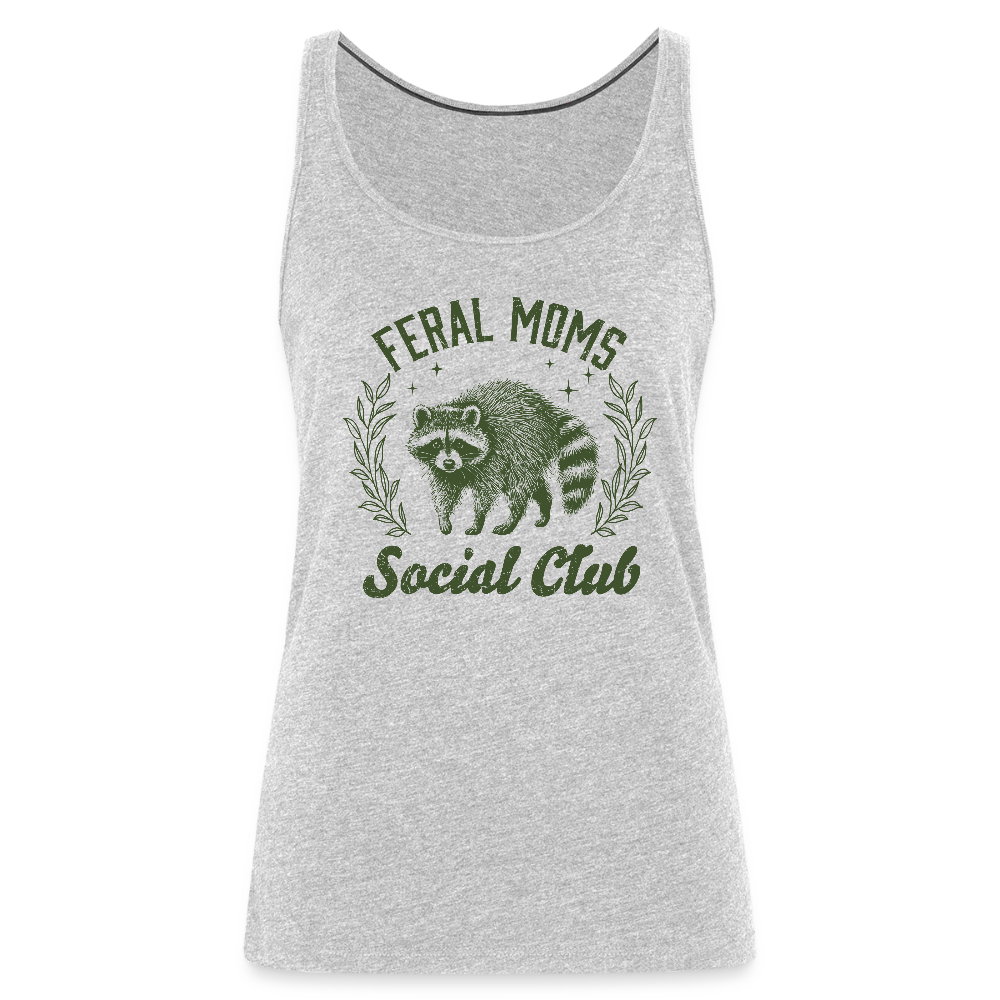 Feral Mom's Social Club Women’s Premium Tank Top - heather gray