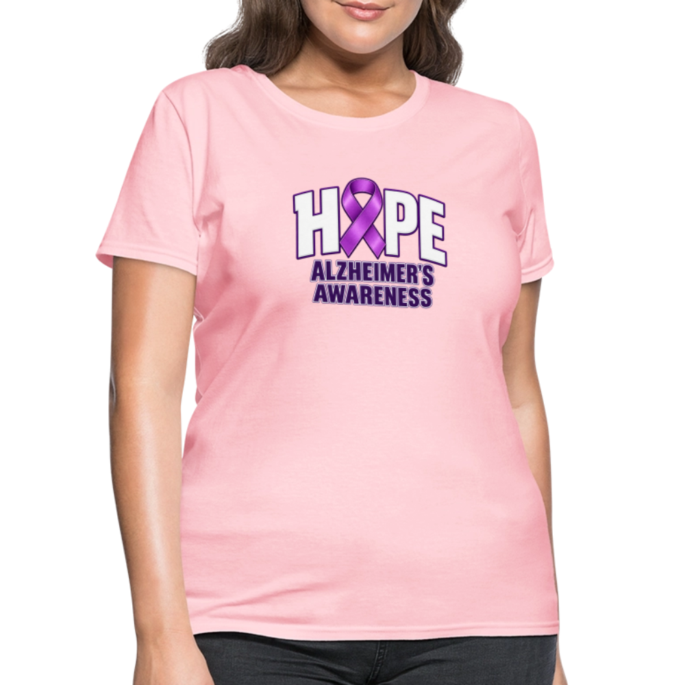 Women’s Hope Alzheimer’s Awareness T-Shirt – Purple Ribbon Tee Color: Purple