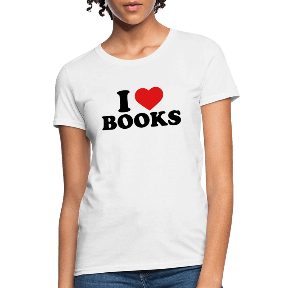 I Love Books Women’s T-Shirt Color: heather gray