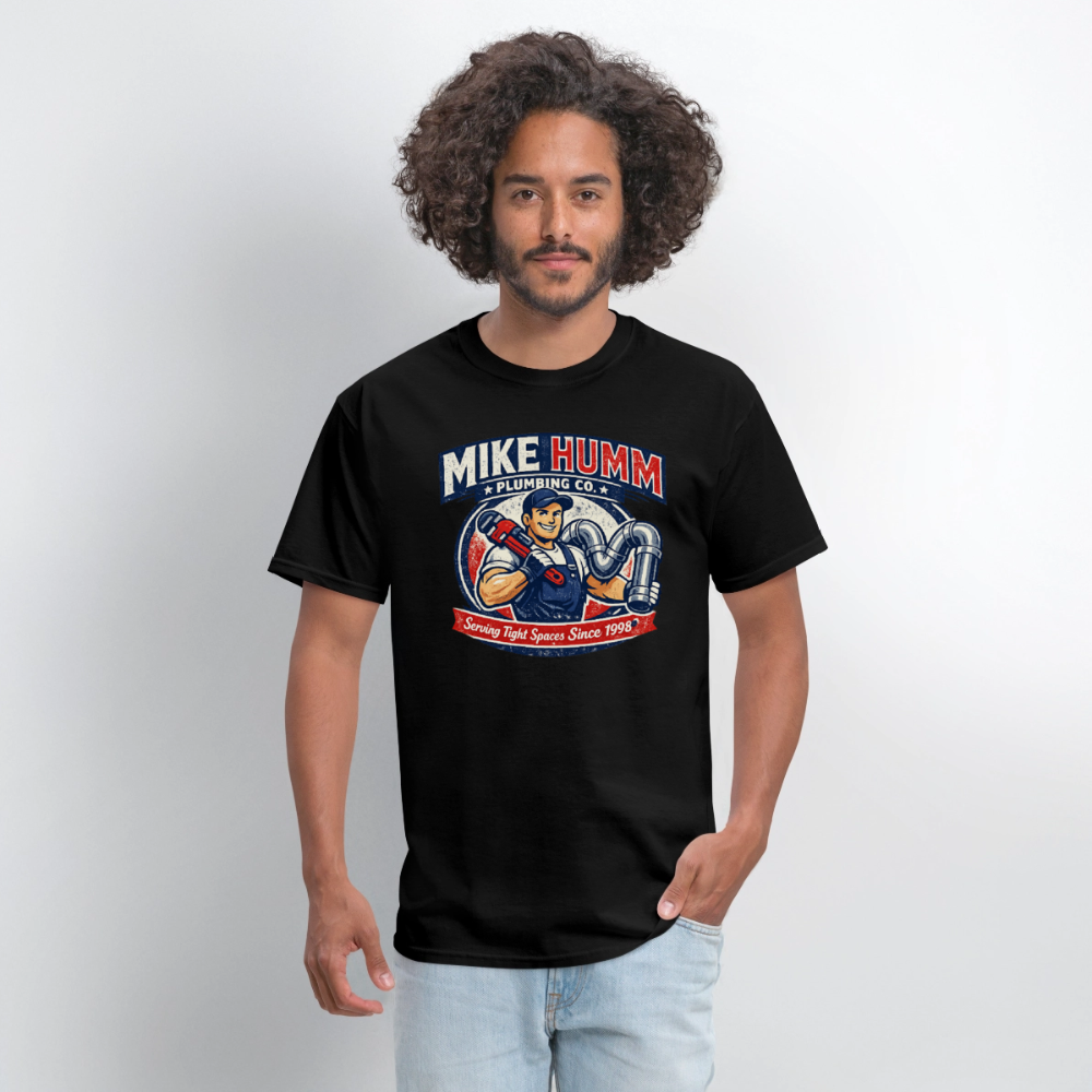 Mike Humm Plumbing T-Shirt (Adult Humor) Color: white