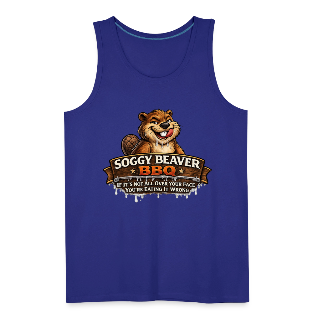 Soggy Beaver BBQ Funny Tank Top Color: Charcoal Grey