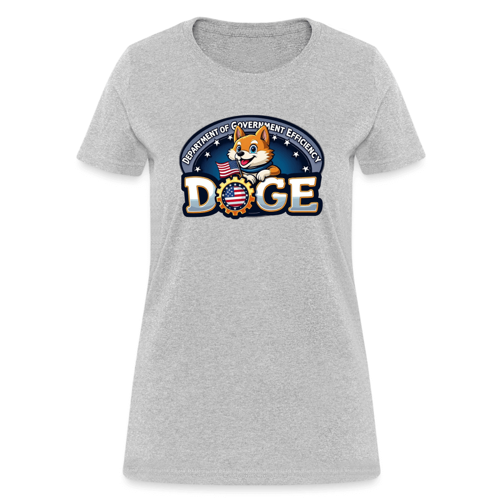 DOGE Logo (Dept of Government Efficiency) Women's Contoured T-Shirt - heather gray
